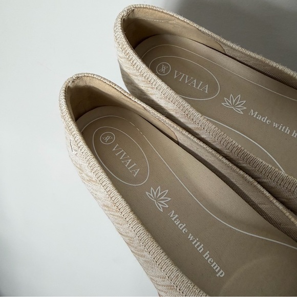 Vivaia Flats Hemp Oatmeal Tan Neutral Color Size 39/7.5 Womens shoes - Picture 4 of 12